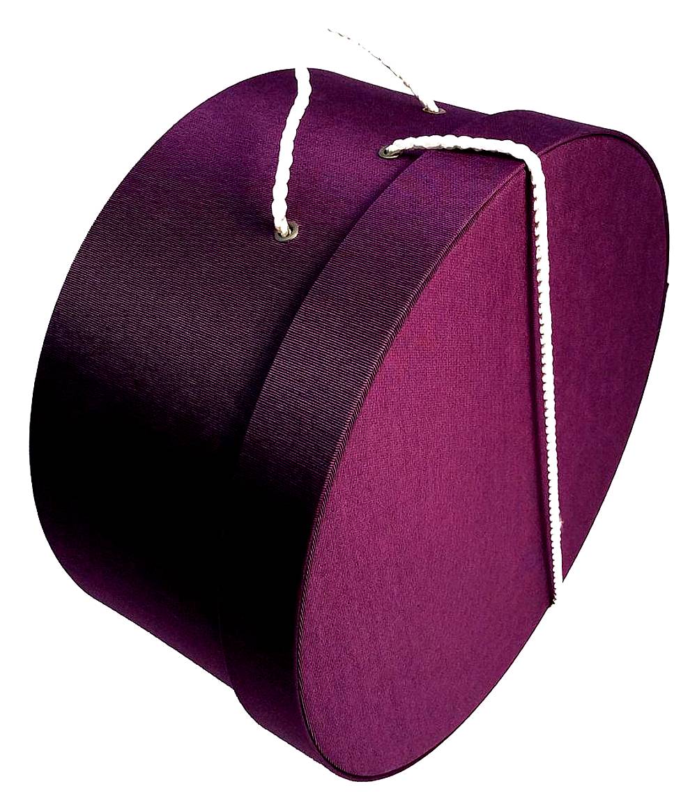 190-Amethyst Hat Box - a deep rich dark purple with a cream cord. - Image 3