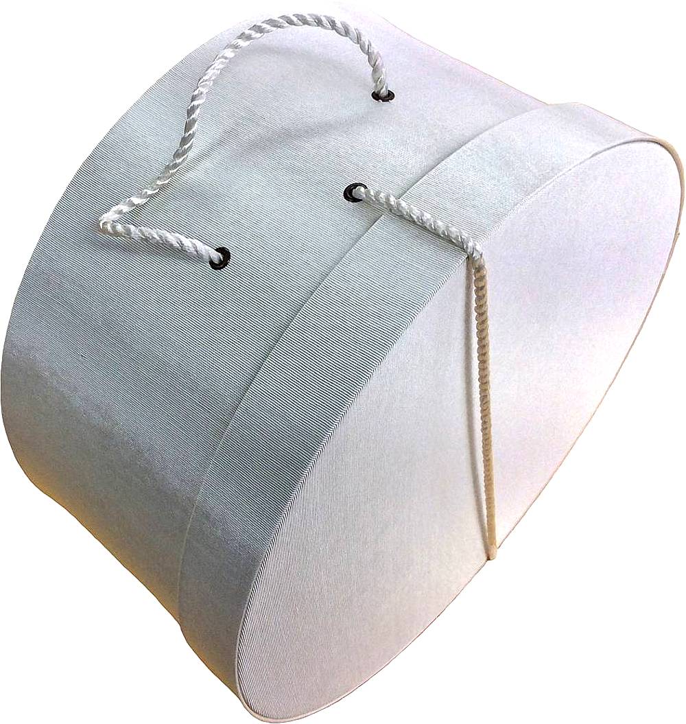 191-Ivory bengaline hatbox with a cream cording handle. - Image 3