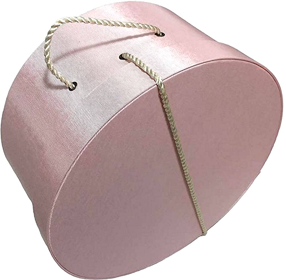 7-Pink - Pink hatbox with a cream cording handle. - Image 3