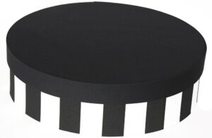 Wide black and white stripe with a solid black lid #251 Wine Boxes