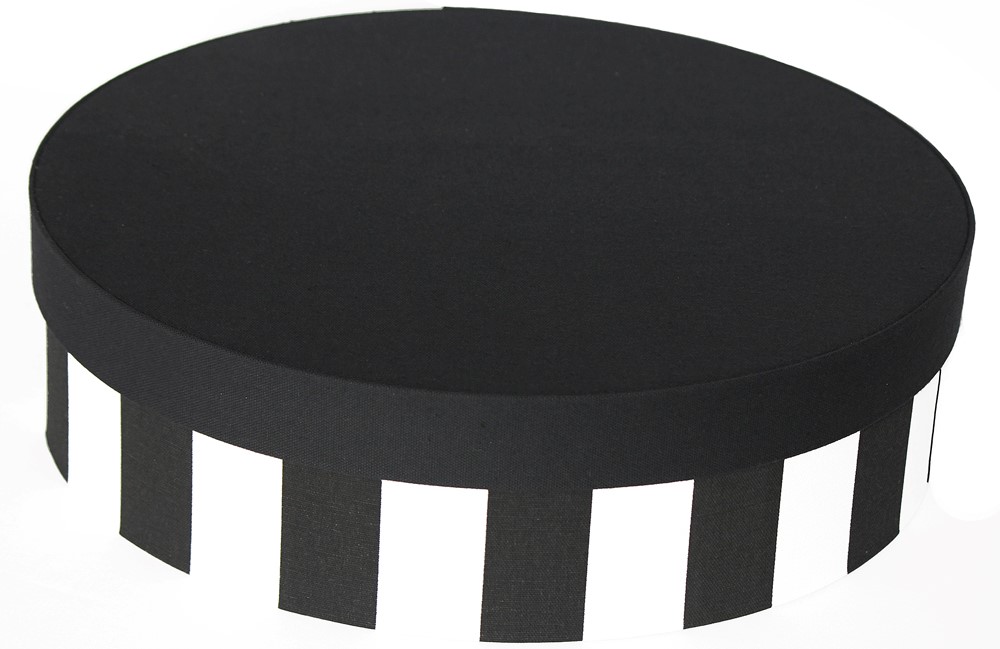 Wide black and white stripe with a solid black lid #251 Wine Boxes
