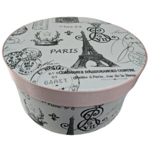 Paris design in black with a white background and a light pink lid band #265