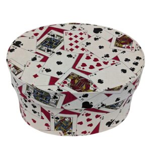 Playing cards – both sizes will hold a deck of cards.